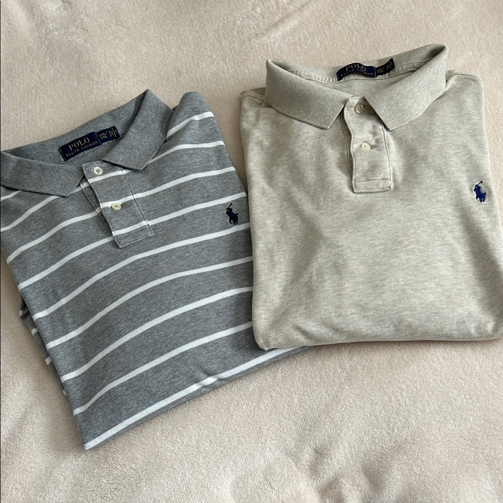 Polo Ralph Lauren Gray and Cream Polo Shirts